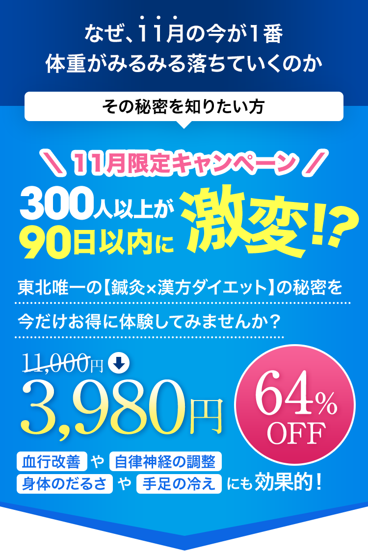 キャンペーンにつき初回3,980円で施術体験